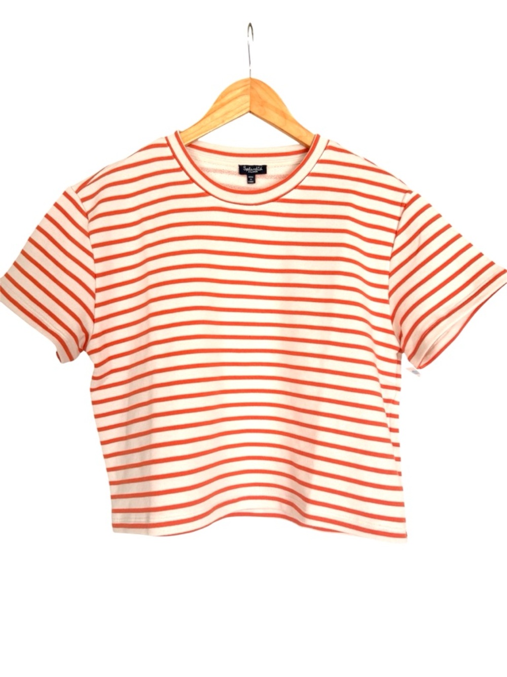 Splendid Whitney Stripe Tee in Orange Creamsicle - Boxy Terry Short Sleeve Top